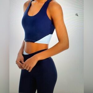 Aqua Two-Tone Sports Bra and Leggings